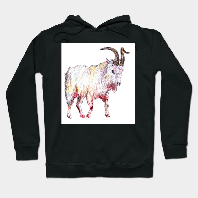 Mountain Goat drawing Hoodie by sadnettles